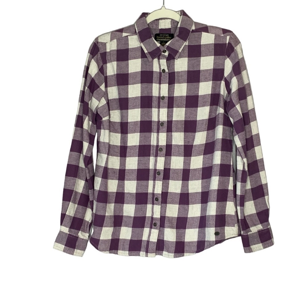 Noble Outfitters purple and light gray buffalo check flannel long sleeve. Size L